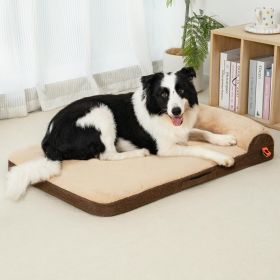 MEWOOFUN Orthopedic Dog Bed For Medium Dogs - Egg Crate Foam Sofa With Waterproof Lining & Anti-Slip Bottom, Washable Removable Cover Brown, Larg